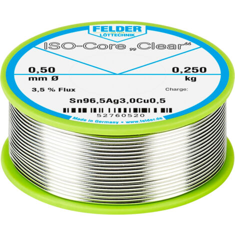 Felder ISO-Core "Clear" SAC305 Lötzinn Spule Sn96,5Ag3Cu0,5  0.250 kg 0.5 mm
