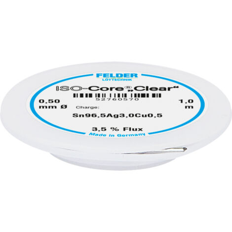 Felder ISO-Core "Clear" SAC305 Lötzinn Spule Sn96,5Ag3Cu0,5   0.5 mm
