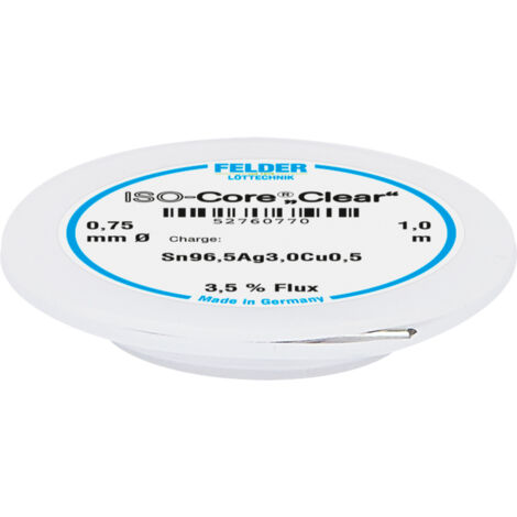 Felder ISO-Core "Clear" SAC305 Lötzinn Spule Sn96,5Ag3Cu0,5   0.75 mm
