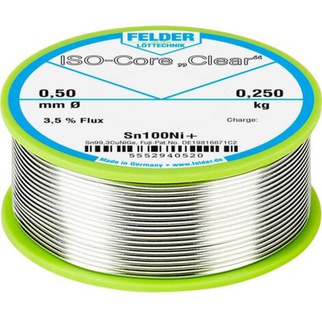 Felder ISO-Core Clear Sn100Ni+ stagno di saldatura 0,25 kg 0,5 mm