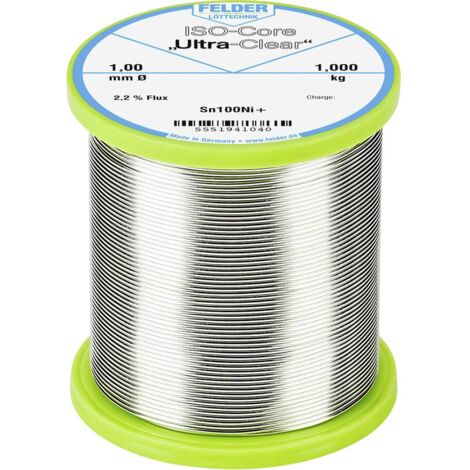 Felder ISO-Core Ultra-Clear Sn100Ni+ Stagno senza piombo Bobina Sn99,25Cu0,7Ni0,05 1.000 kg 1 mm