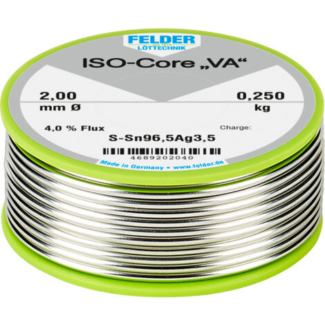 Felder ISO-Core "VA" Lötzinn Spule Sn96,5Ag3,5  0.250 kg 2 mm