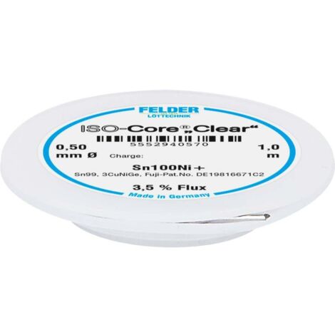Felder Löttechnik ISO-Core Clear Bobine d étain 1 m incolore