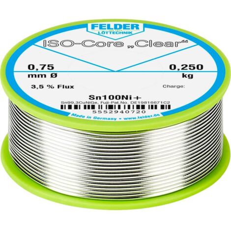 Felder Löttechnik ISO-Core Clear Sn100Ni+ filo di saldatura trasparente 0,25 kg