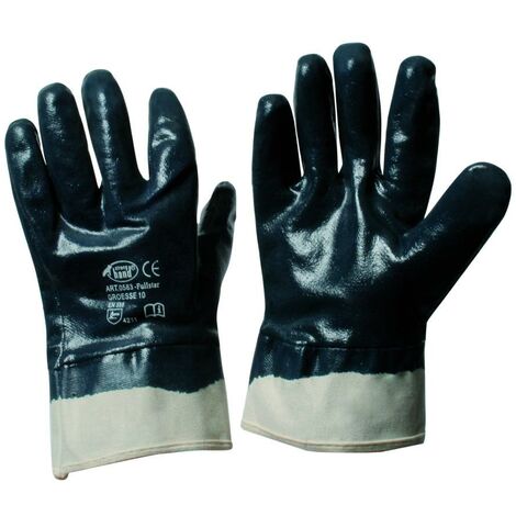 0563 Feldtmann Blauer Nitril Handschuhe  Stulpe 1-144 Paar Bauhandschuh Gr.10,11 