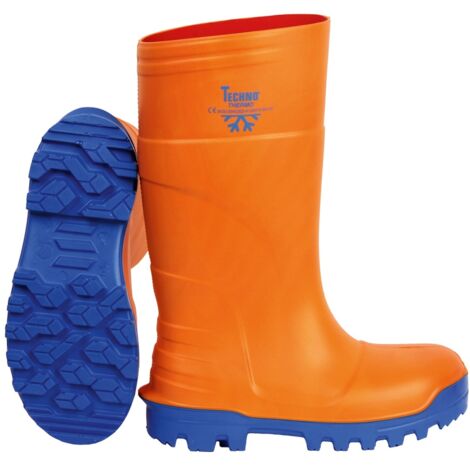 Feldtmann Techno Boots PU-Sicherheitsgummistiefel Navesti 35337 Gr. 41 orange/blau