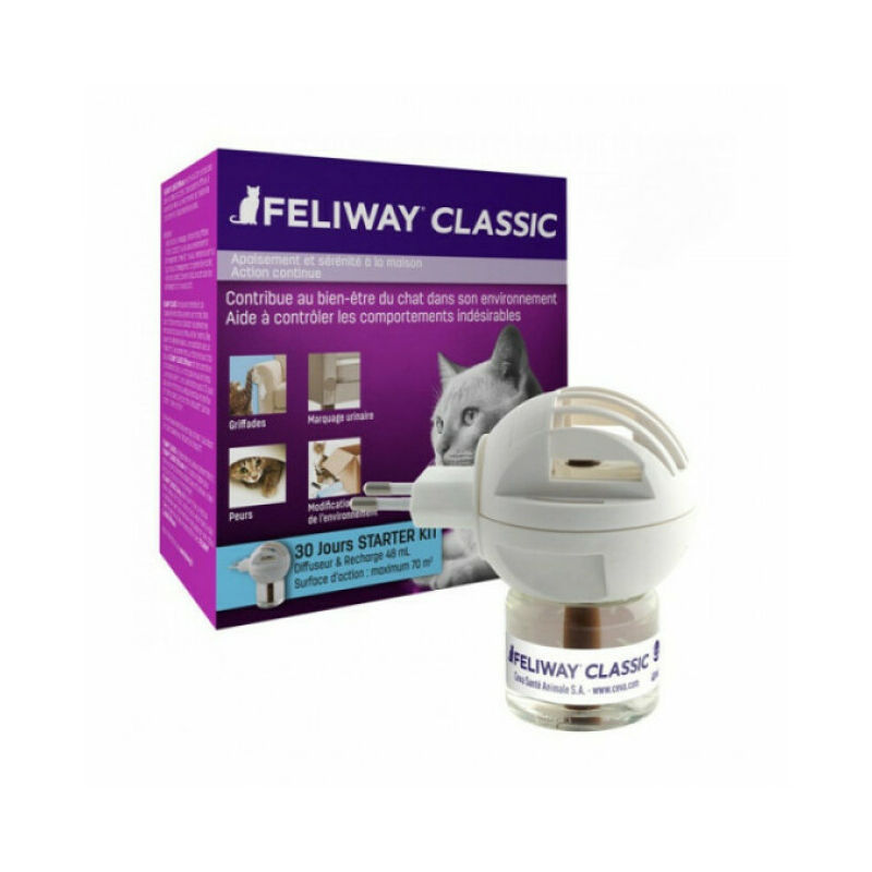 Diffuseur Feliway Classic phéromone pour chat + recharge 48 ml