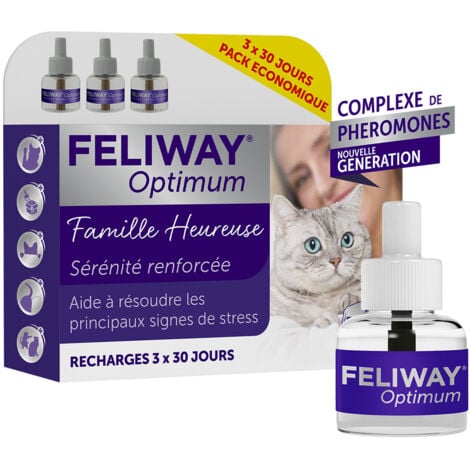 FELIWAY Recharge anti-stress pour Chat - Complexe de phéromones apaisantes - 30 jours - Fabriqué en France