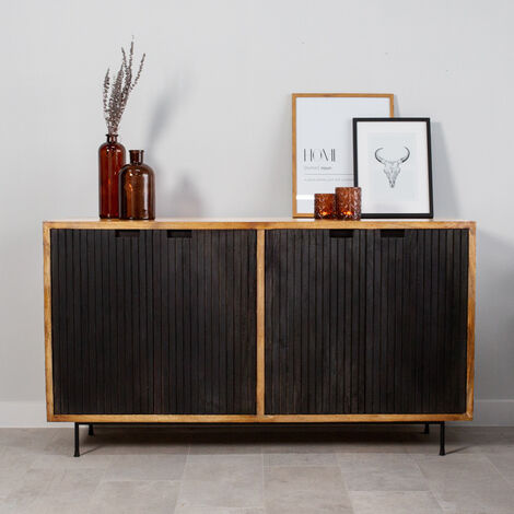 Felix Buffet Industriel Bois 160x90 cm - Noir, Brun