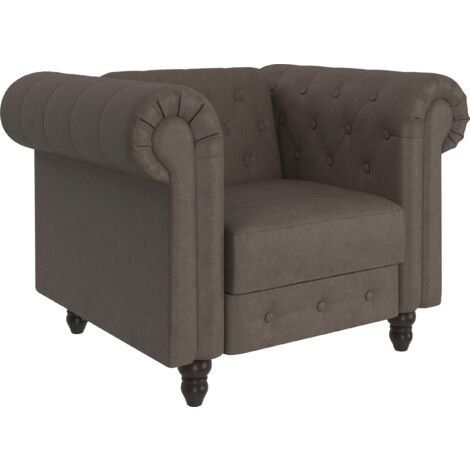Felix Chaise longue avec fonction relax en microfibre Marron foncé