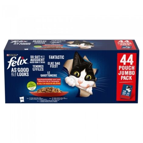 Felix Fantastic Katzenfutter in Gelee 3,2 kg (44 Stück)