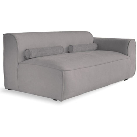 Felix - module d'assise droit en tissu texturé - gris foncé