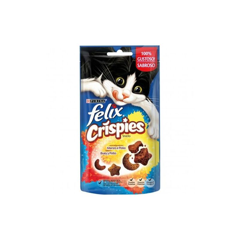 

CRISPIES Buey y Pollo Snack gato 45g - Felix