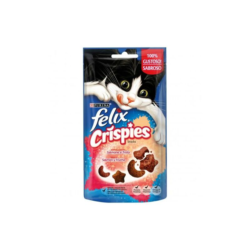 

FELIX CRISPIES Salmon y Trucha Snack gato 45g