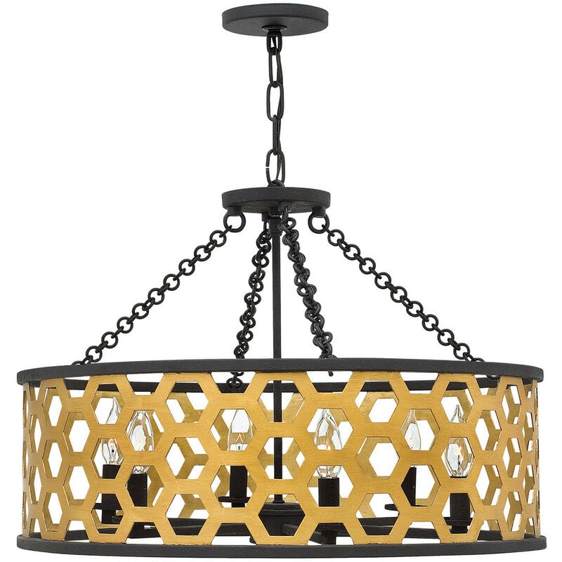 Felix - 6 Light Ceiling Pendant Gold, E14 - Elstead