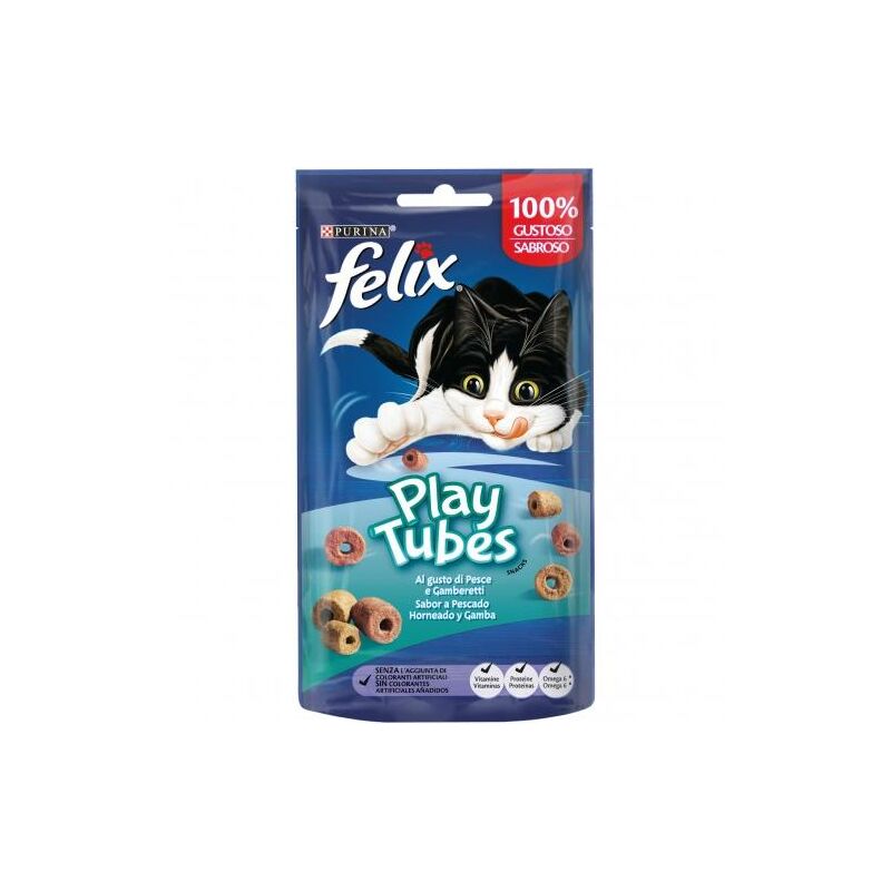 

FELIX Play Tubes Pescado y Gambas Snack gato 50g