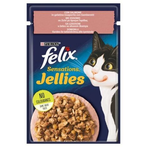 felix sensations, salmone in gelatina con gamberetti 20x100gr.