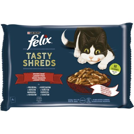 FELIX TASTY SHREDS Manzo e Pollo (4x80g)