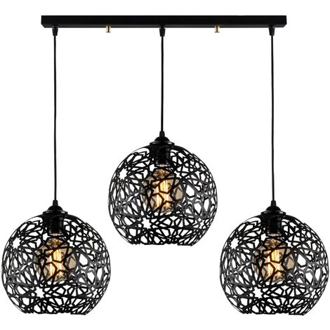 DESIGN MILLENNIUM Suspension filaire en métal à hauteur réglable CELINDRA - L. 100 x H. 35/115 cm - Noir - Noir