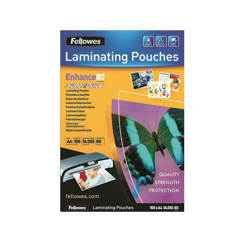 Fellowes - A4 Quick Lam Pouch Pk100 - BB54400