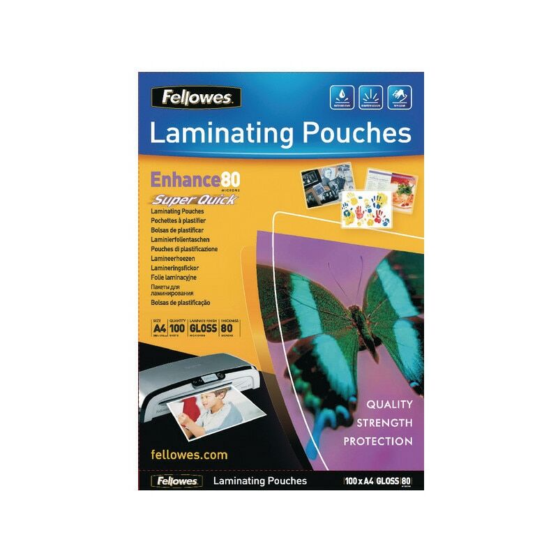 5440001 Super Quick Laminating Pouch A4 (Pk-100) - Fellowes