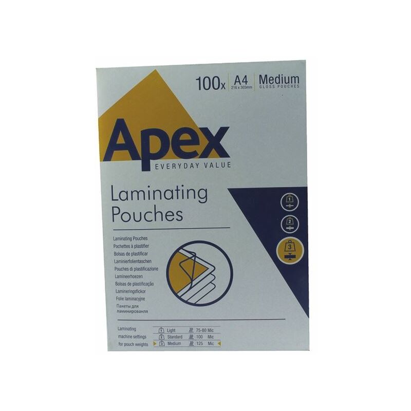 Apex A4 Laminating Pouch Pk100 - BB58488 - Fellowes