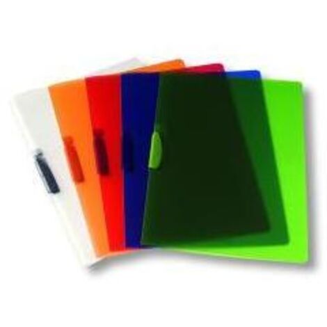 Fellowes Clipper Assort cartellina con fermafoglio Polipropilene (PP) Rosso, Trasparente
