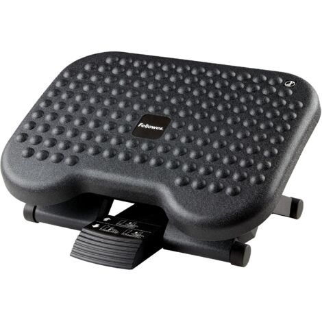 Fellowes Everyday Plus Poggiapiedi ergonomico con base antiscivolo - Poggiapiedi da scrivania - Sgabello poggiapiedi per ufficio e casa - Nero