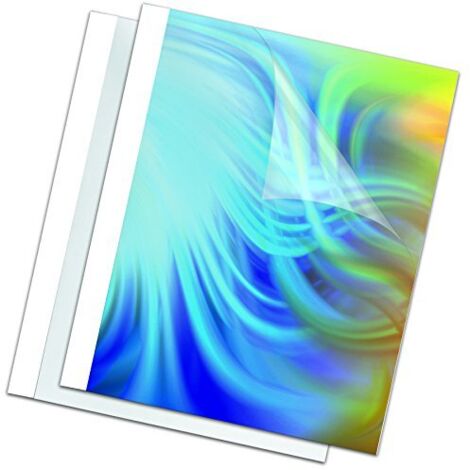 Fellowes Leonardi 53151 Termocopertine Standard, Formato 1.5 mm, Confezione da 100 Pezzi, Bianco