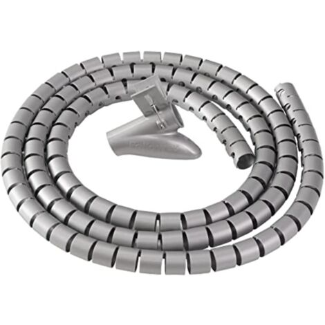Fellowes Ordinacavi Cable Zip Tubo Raccogli Cavi, Lunghezza 2 Metri, Diametro 2 cm, Argento