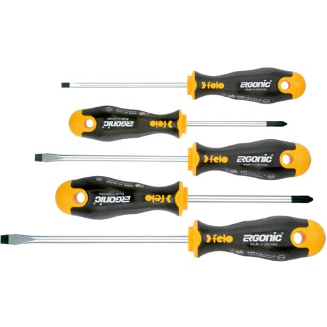 FELO 5-teiliger Schraubendrehersatz Serie 400 Ergonic