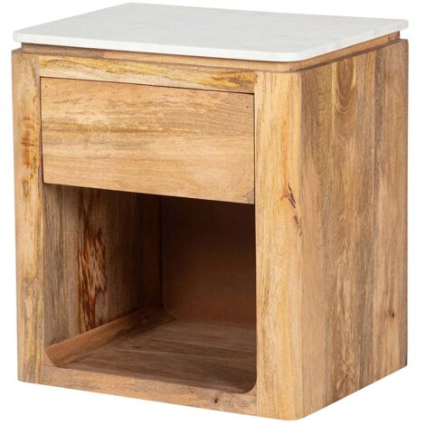 Felo Mangoholz-Marmor-Couchtisch 55x40x60 cm