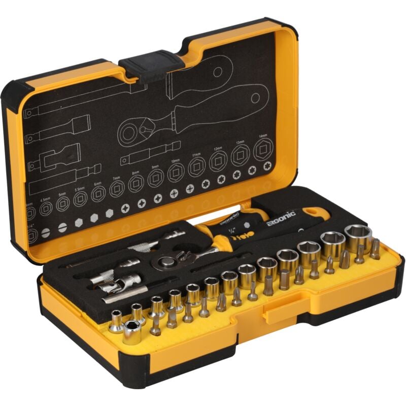 Image of R-Go XL 36-teiliger Steckschlüsselsatz. SL/PH/PZ/TORX®/HEX/BH/SW/MS Felo 05783616