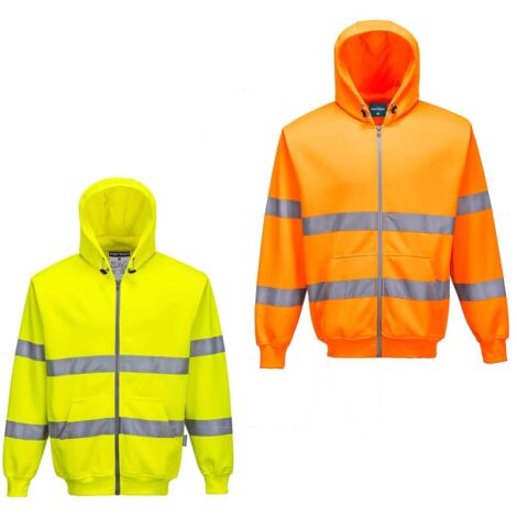 Felpa Cappuccio Riflettente Multi Tasche Felpa Uomo LIZZIE JACOBS Alta Visibilità - Con Nastro Riflettente E Multi Tasche | Taglie S-3XL Felpa Sicurezza Uomo - Foto 7