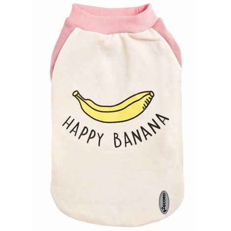 Felpa con finiture elasticizzate modello Banana per cani: 4XS - rosa/bianco