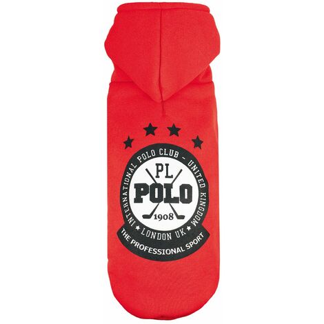 Felpa con foro per guinzaglio modello Polo per cani: L - azzurro