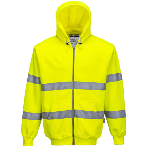 Felpa con zip e cappuccio Hivis Colore: Giallo Taglia 4XL - Portwest
