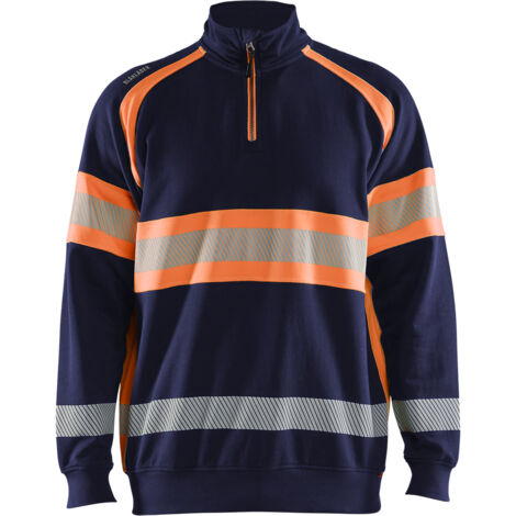 Felpa da lavoro ad alta visibilità 3553 - Navy/Arancione 4XL
