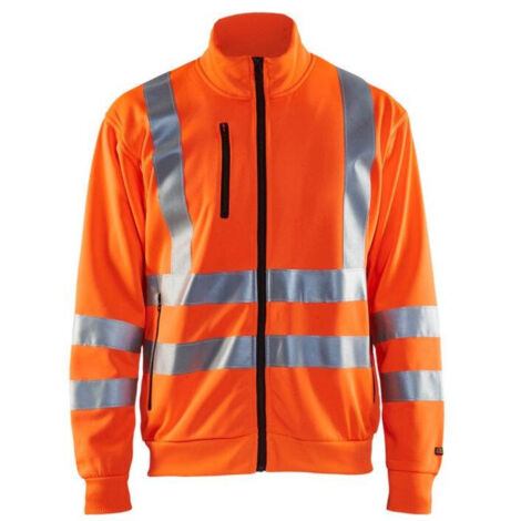 Felpa da lavoro con zip alta visibilità 3358 - Arancione fluorescente 4XL