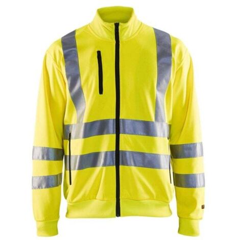 Felpa da lavoro con zip alta visibilità 3358 - Giallo fluorescente XS