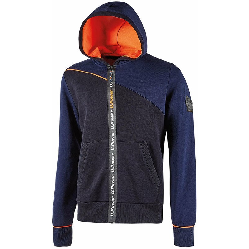 Felpa da lavoro full zip con cappuccio jupiter U-power xl