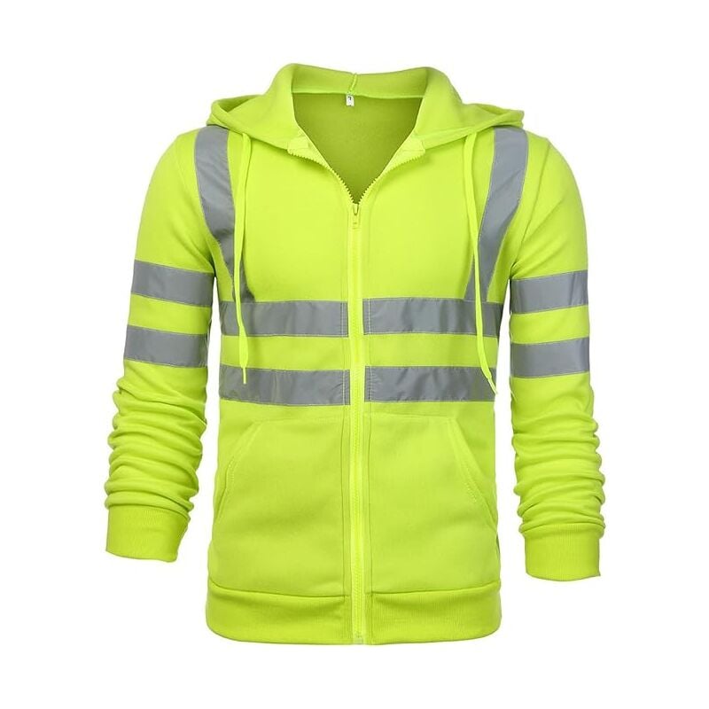 Image of Rapanda - Felpa di sicurezza con cerniera, giacca da lavoro riflettente, giacca termica in caldo pile-verde-XL