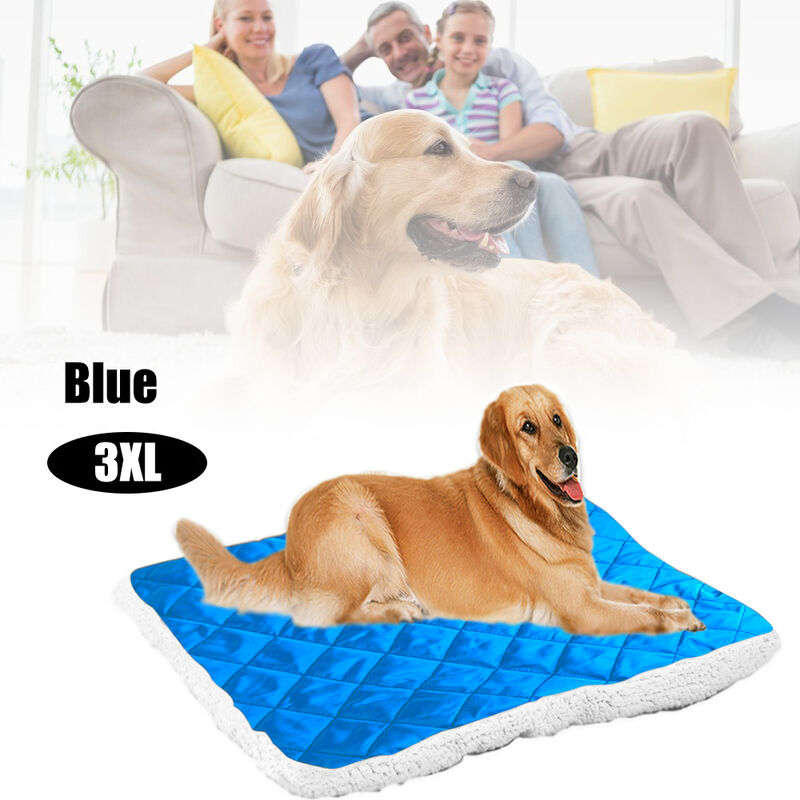 

Felpa estera del animal domestico caliente suave confortable cama del perro de la perrera del perrito Cojin Manta Pet Supplies, azul, 3XL