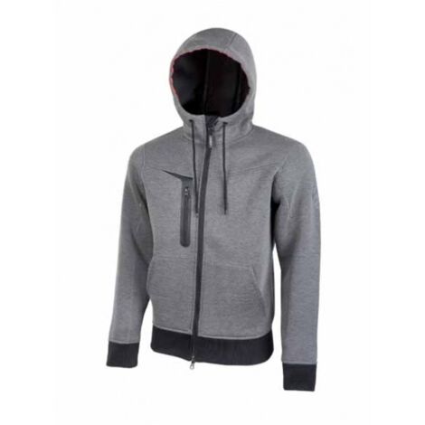 Felpa Full Zip con Cappuccio Performance Tasty Grey Meteorite U-POWER - Taglia L
