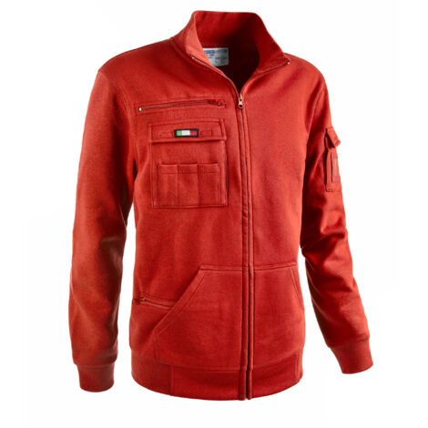FELPA FULL ZIP RAIL ROSSO
