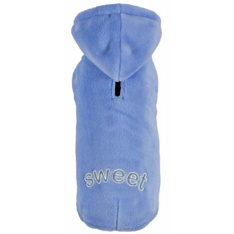 Felpa in pile lavanda modello Sweet con cappuccio per cani: 38 cm