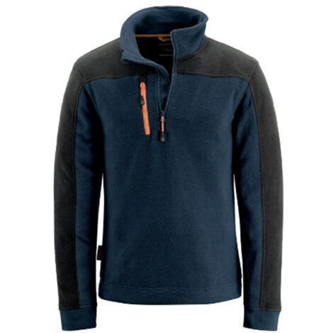 FELPA MAGLIA UOMO IN PILE INDUSTRY DA LAVORO CON ZIP BLU-NERO TG.M-L-XL KAPRIOL, "M"