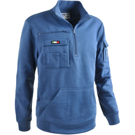 FELPA MEZZA ZIP TANK ROYAL