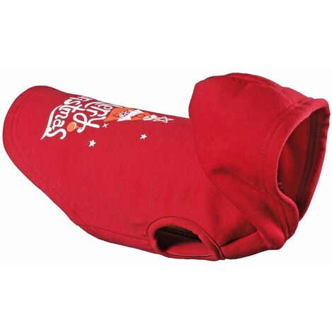 Felpa modello Buon Natale con interno in pile per cani: felpa 30 cm - rosso