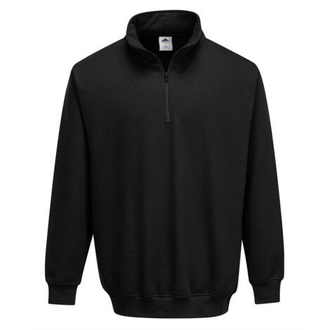Felpa Portwest SORRENTO con zip sul collo Nero M
